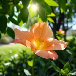 An elegant and vibrant flower surrounded by lush greenery, showcasing its delicate petals in full bloom