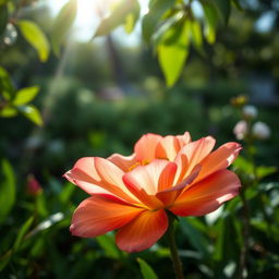 An elegant and vibrant flower surrounded by lush greenery, showcasing its delicate petals in full bloom