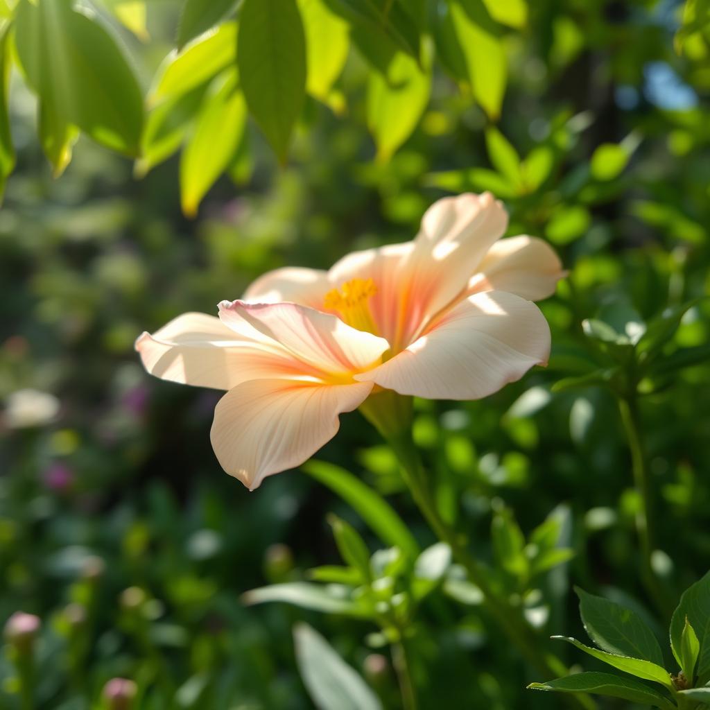 An elegant and vibrant flower surrounded by lush greenery, showcasing its delicate petals in full bloom