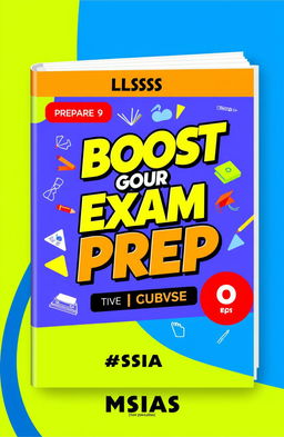 A vibrant and eye-catching book cover design for a Class 9 exam preparation guide published by MSIAS