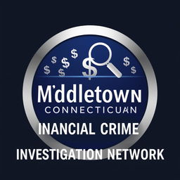 A sophisticated logo design representing the Middletown Connecticut Financial Crimes Investigation Network