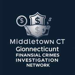 A sophisticated logo design representing the Middletown Connecticut Financial Crimes Investigation Network