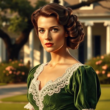 A stunning representation of Scarlett O'Hara from Gone with the Wind