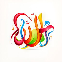 An abstract representation of the word 'خر' in a vibrant and colorful design