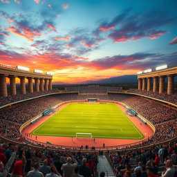 An ancient Persian football stadium designed with the grandeur of Persepolis in mind