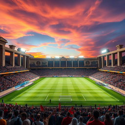 An ancient Persian football stadium designed with the grandeur of Persepolis in mind