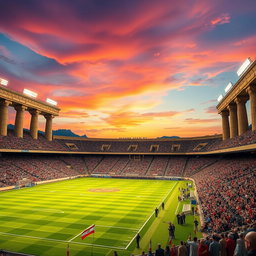 An ancient Persian football stadium designed with the grandeur of Persepolis in mind