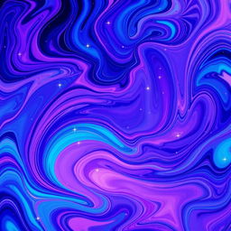 A stunning and vibrant abstract design featuring swirling colors of blue, purple, and pink, creating a cosmic feel with sparkling stars scattered throughout