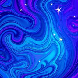 A stunning and vibrant abstract design featuring swirling colors of blue, purple, and pink, creating a cosmic feel with sparkling stars scattered throughout