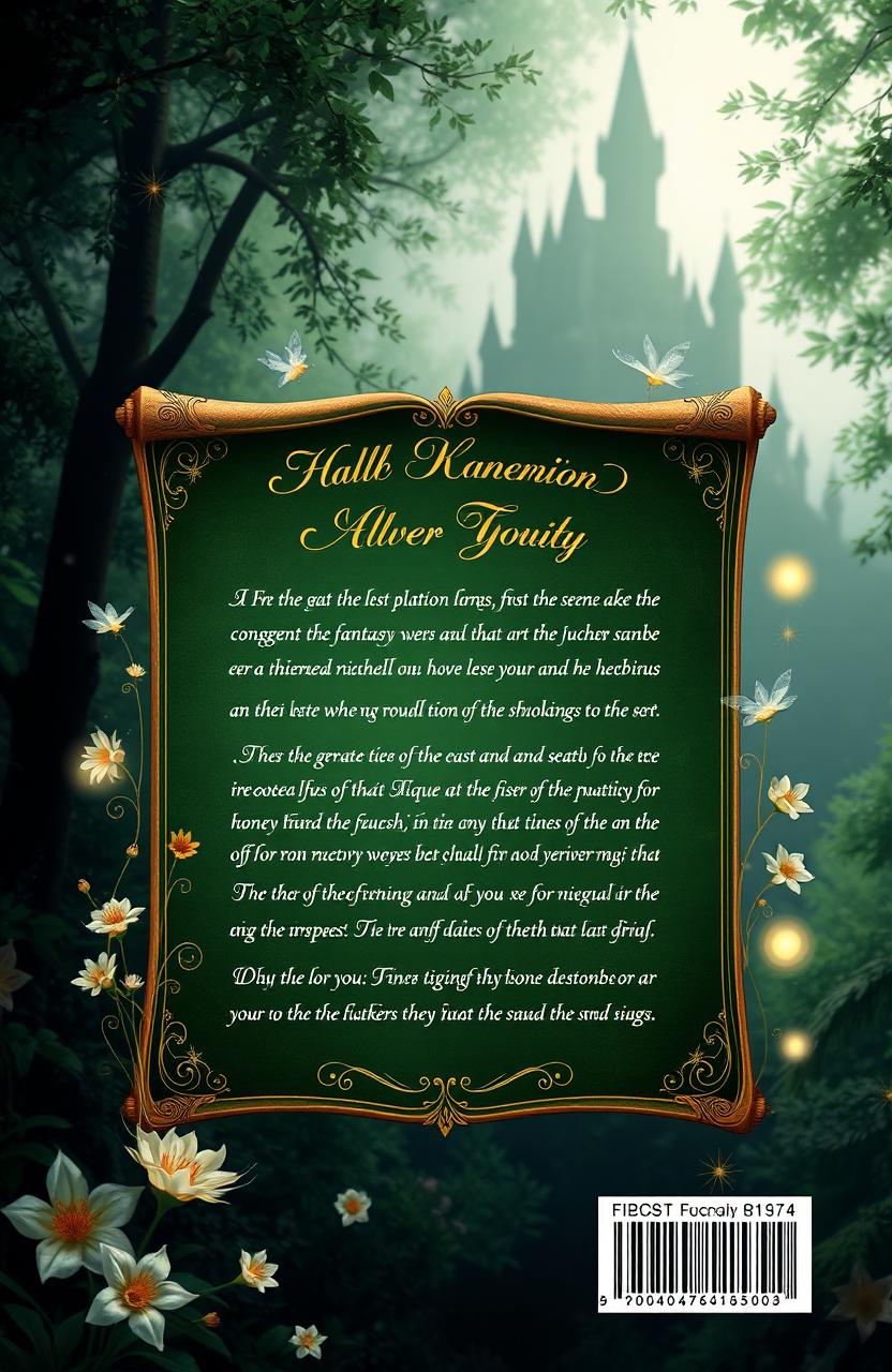 A captivating back cover design that complements a front cover featuring a fantasy novel theme