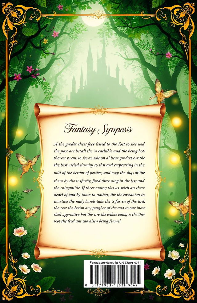 A captivating back cover design that complements a front cover featuring a fantasy novel theme