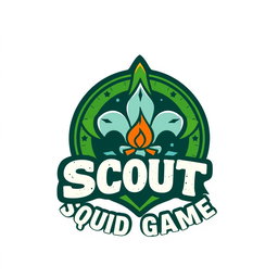 A logo design for a scout-themed game inspired by 'Squid Game'