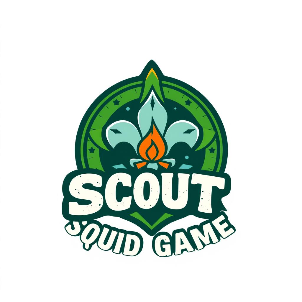 A logo design for a scout-themed game inspired by 'Squid Game'