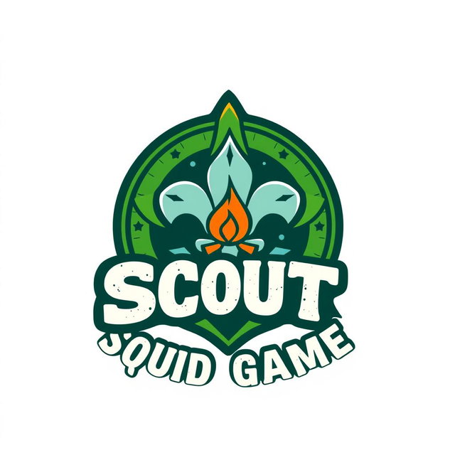 A logo design for a scout-themed game inspired by 'Squid Game'