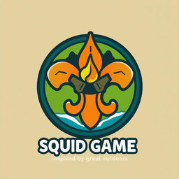 A logo design for a scout-themed game inspired by 'Squid Game'