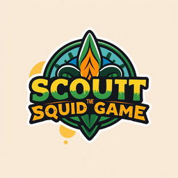 A logo design for a scout-themed game inspired by 'Squid Game'