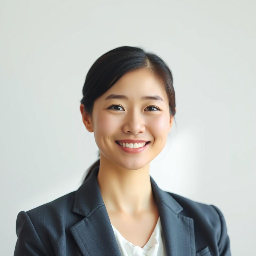 A professional portrait for an official cover, featuring a calm and serene individual