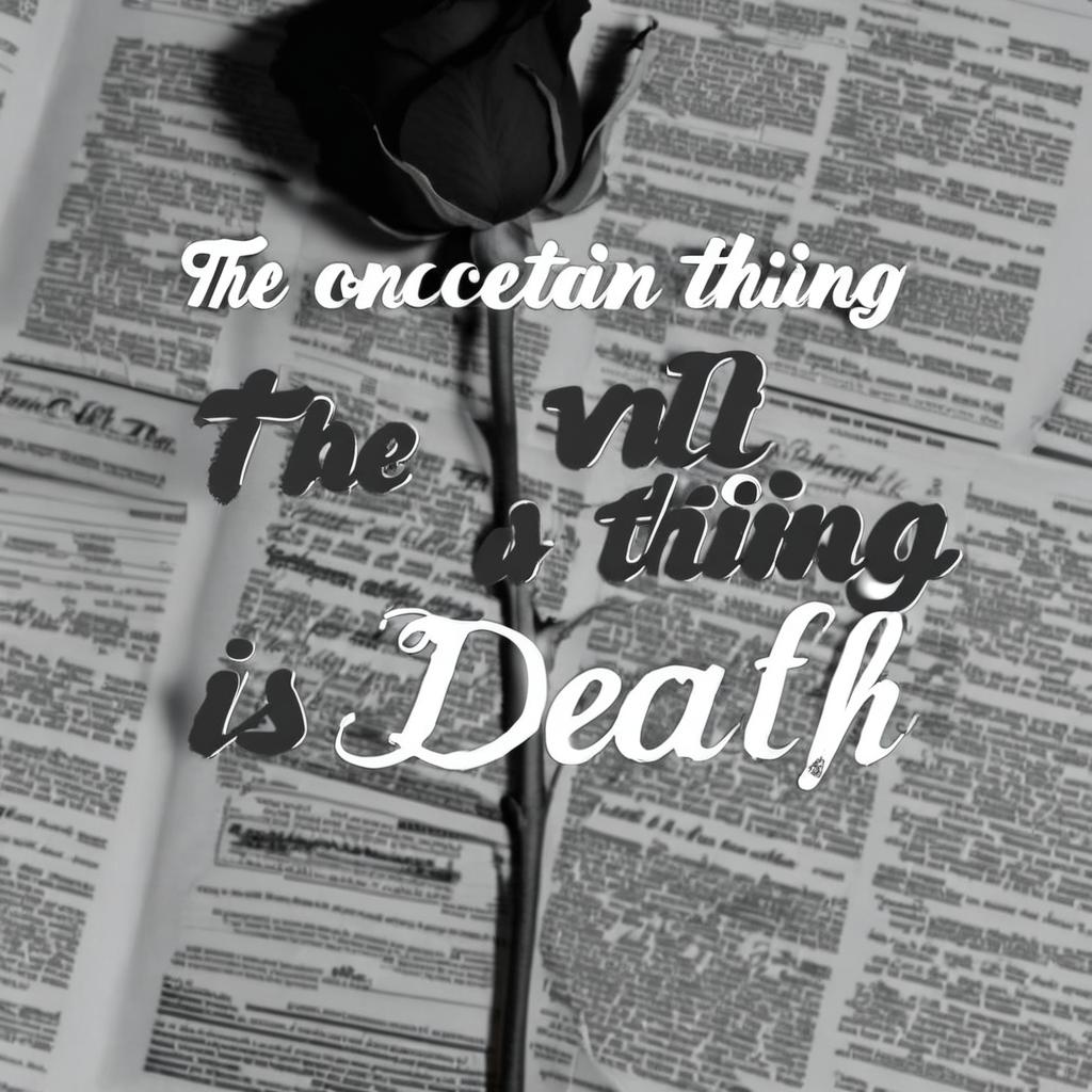 Voglio ci siano delle ciliegie, dell'uva, la copertina deve essere scura e deve avere una rosa nera con dei baci neri sullo sfondo, e ci deve essere scritto: "The only certain thing is death"