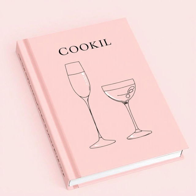 A stylish book cover featuring elegant line drawings of a coupette champagne glass and a low ball cocktail glass