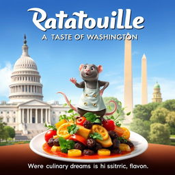 A movie poster for a fictional sequel to 'Ratatouille' set in Washington, D
