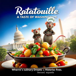 A movie poster for a fictional sequel to 'Ratatouille' set in Washington, D