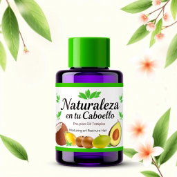 A beautifully crafted pre-poo oil treatment bottle designed for hair care, featuring a sleek and elegant glass container in a deep purple shade with a vibrant green cap