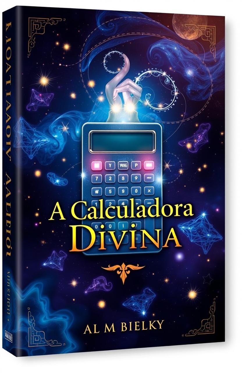 A captivating book cover design for a Kindle eBook titled 'A Calculadora Divina'
