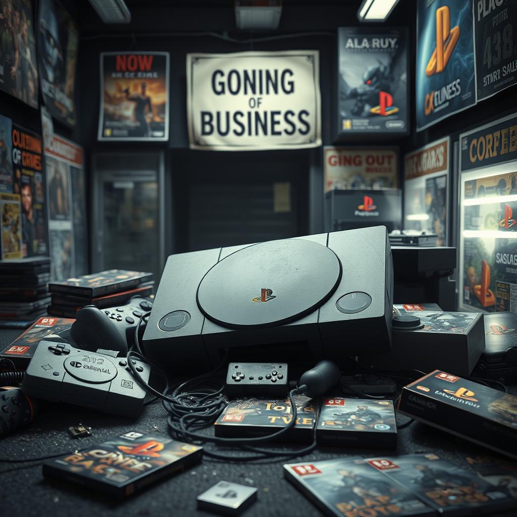 A visual representation of a struggling video game console brand, specifically PlayStation
