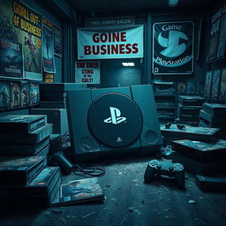 A visual representation of a struggling video game console brand, specifically PlayStation