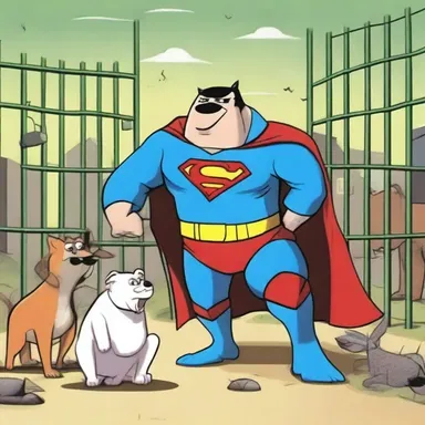 In the cartoon, the superhero affranchised the imprisoned animals, giving them freedom from their captors.
