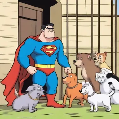 In the cartoon, the superhero affranchised the imprisoned animals, giving them freedom from their captors.