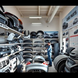 A realistic car spare parts shop specializing in Iranian car body parts