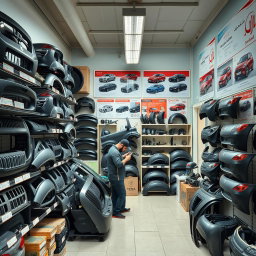 A realistic car spare parts shop specializing in Iranian car body parts