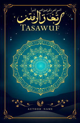 A beautifully designed book cover for a Tasawuf (Sufism) theme