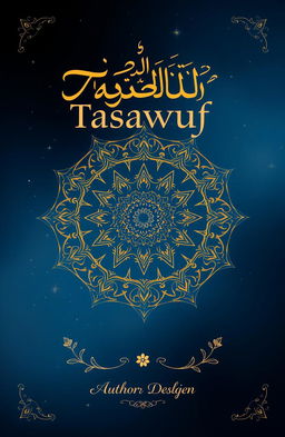 A beautifully designed book cover for a Tasawuf (Sufism) theme