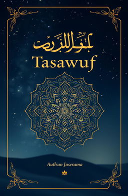 A beautifully designed book cover for a Tasawuf (Sufism) theme