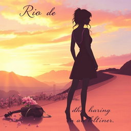 A tranquil landscape of Rio de Janeiro at sunset, with soft hues of orange, pink, and lilac in the sky