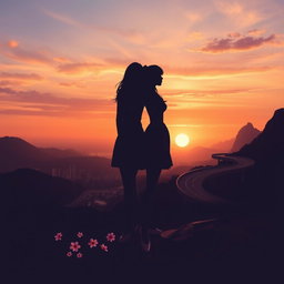 A peaceful sunset landscape of Rio de Janeiro, showcasing soft hues of orange, pink, and lavender in the sky