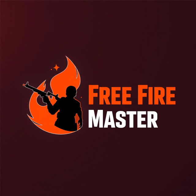 A vibrant and dynamic logo design for a YouTube channel focused on Free Fire, featuring bold and energetic colors like orange, red, and black