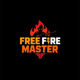 A vibrant and dynamic logo design for a YouTube channel focused on Free Fire, featuring bold and energetic colors like orange, red, and black