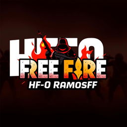 A vibrant and energetic logo design for a YouTube channel focused on Free Fire, specifically featuring the name 'HF0-Ramosff'