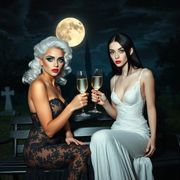A surreal Salvador Dali inspired scene featuring two stunning 18-year-old girls