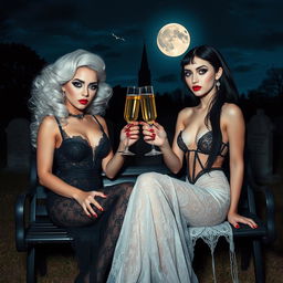 A surreal Salvador Dali inspired scene featuring two stunning 18-year-old girls