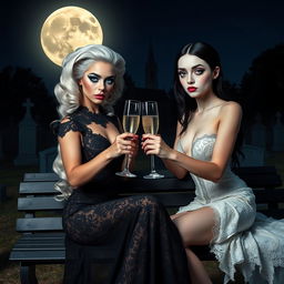 A surreal Salvador Dali inspired scene featuring two breathtaking 18-year-old girls