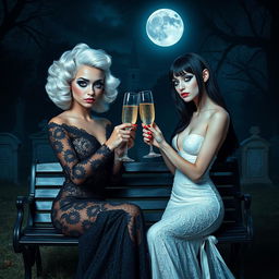 A surreal Salvador Dali inspired scene featuring two breathtaking 18-year-old girls