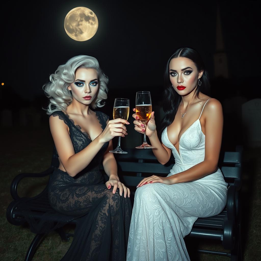 A surreal Salvador Dali inspired scene featuring two incredibly beautiful 18-year-old girls