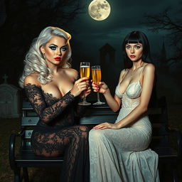 A surreal Salvador Dali inspired scene featuring two stunning and attractive 18-year-old girls