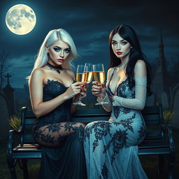 A surreal Salvador Dali inspired scene depicting two extraordinarily beautiful 18-year-old girls