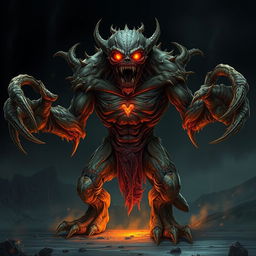 A massive Girallon Zombie, known as Grimfang, with rotting flesh and glowing, necrotic veins that pulse through its ghastly form