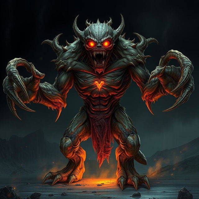 A massive Girallon Zombie, known as Grimfang, with rotting flesh and glowing, necrotic veins that pulse through its ghastly form